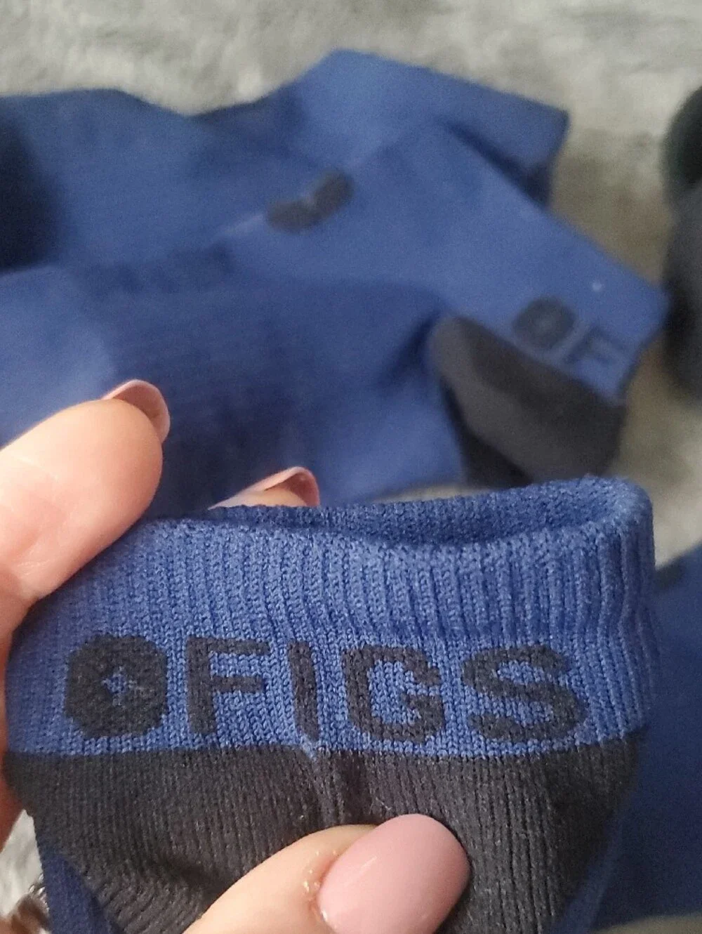 Figs Women's Low-Cut Royal Blue and Black Athletic No-Show Socks